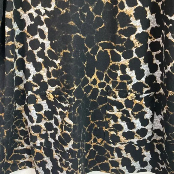 Ali Miles Med Animal Print Cowl Neck Tunic Top Long Sleeves Lagenlook - Picture 3 of 14